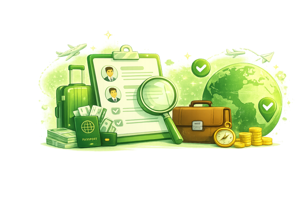 Overseas jobs illustration
